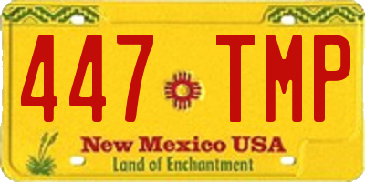 NM license plate 447TMP