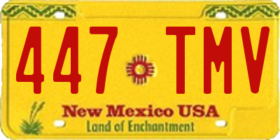 NM license plate 447TMV