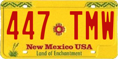 NM license plate 447TMW