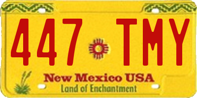 NM license plate 447TMY