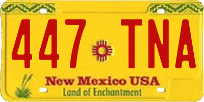 NM license plate 447TNA