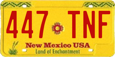 NM license plate 447TNF