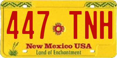 NM license plate 447TNH