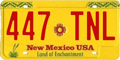 NM license plate 447TNL