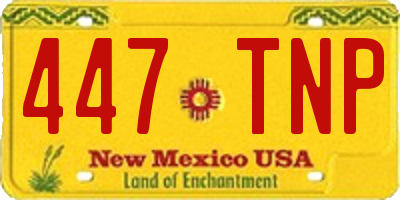 NM license plate 447TNP