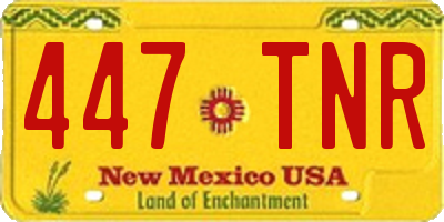 NM license plate 447TNR