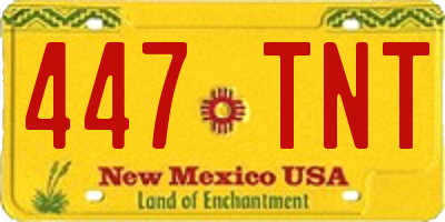 NM license plate 447TNT