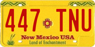 NM license plate 447TNU