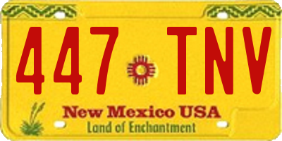 NM license plate 447TNV