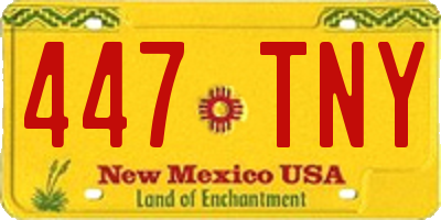 NM license plate 447TNY