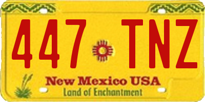 NM license plate 447TNZ