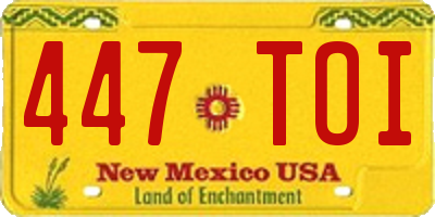 NM license plate 447TOI