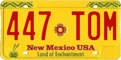 NM license plate 447TOM
