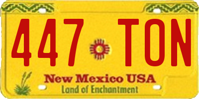 NM license plate 447TON