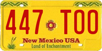 NM license plate 447TOO