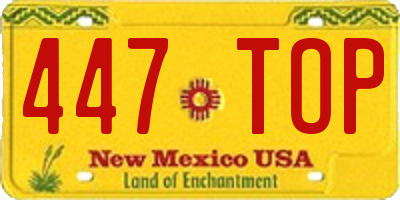 NM license plate 447TOP