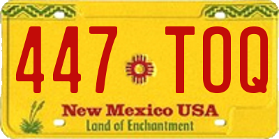 NM license plate 447TOQ