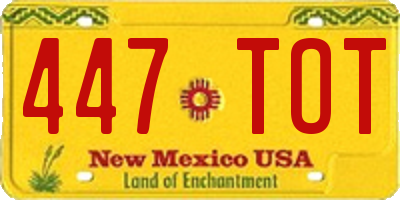 NM license plate 447TOT