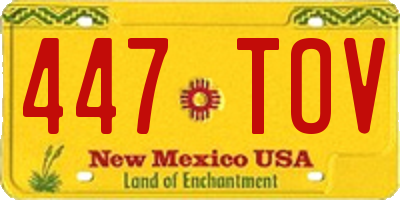 NM license plate 447TOV