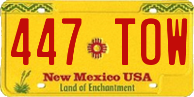 NM license plate 447TOW
