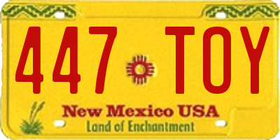 NM license plate 447TOY