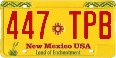 NM license plate 447TPB