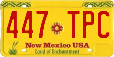 NM license plate 447TPC