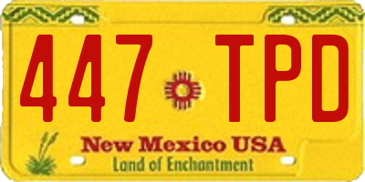 NM license plate 447TPD