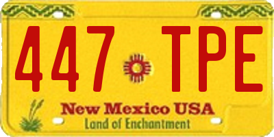 NM license plate 447TPE