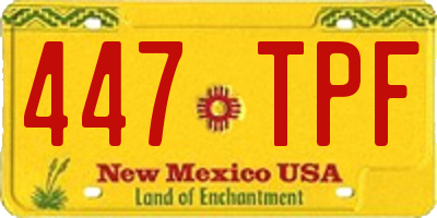 NM license plate 447TPF