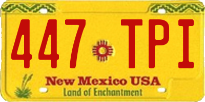 NM license plate 447TPI