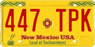 NM license plate 447TPK