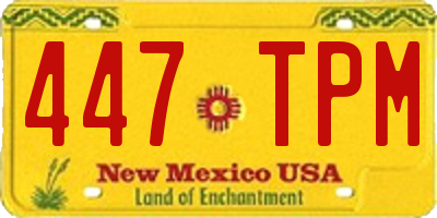 NM license plate 447TPM