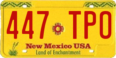 NM license plate 447TPO