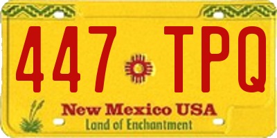 NM license plate 447TPQ