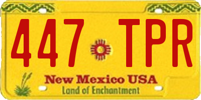 NM license plate 447TPR