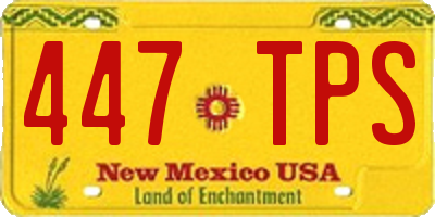 NM license plate 447TPS
