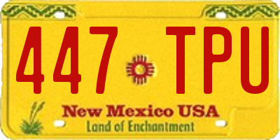 NM license plate 447TPU