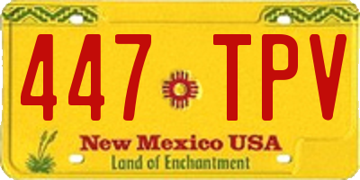 NM license plate 447TPV