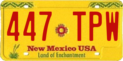 NM license plate 447TPW