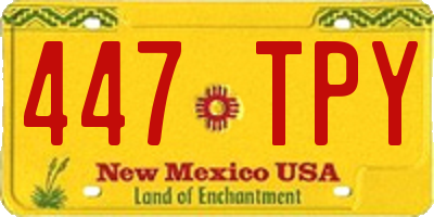NM license plate 447TPY