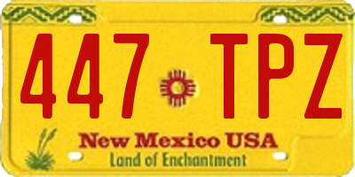 NM license plate 447TPZ