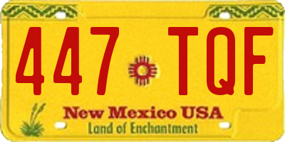 NM license plate 447TQF