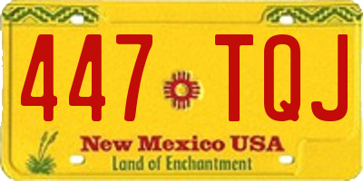 NM license plate 447TQJ
