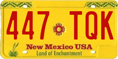 NM license plate 447TQK
