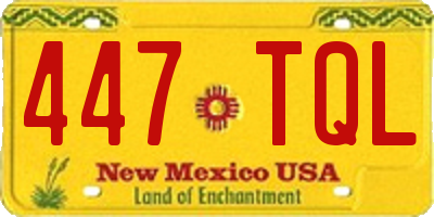 NM license plate 447TQL