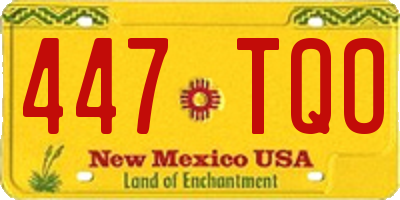 NM license plate 447TQO