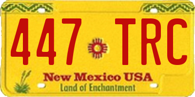 NM license plate 447TRC