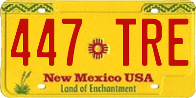 NM license plate 447TRE