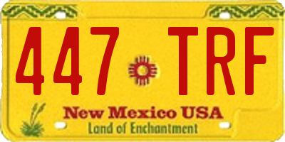 NM license plate 447TRF